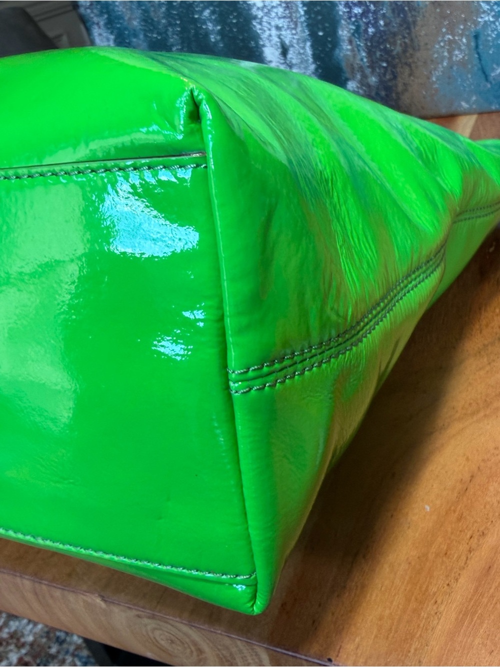 Kate Spade Rare Collectible Flicker Bon Shopper Storybook Lining Navy Green - Picture 17 of 17